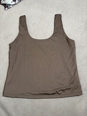BYLT Basics Scoop Neck Tank Top - Chocolate Brown
